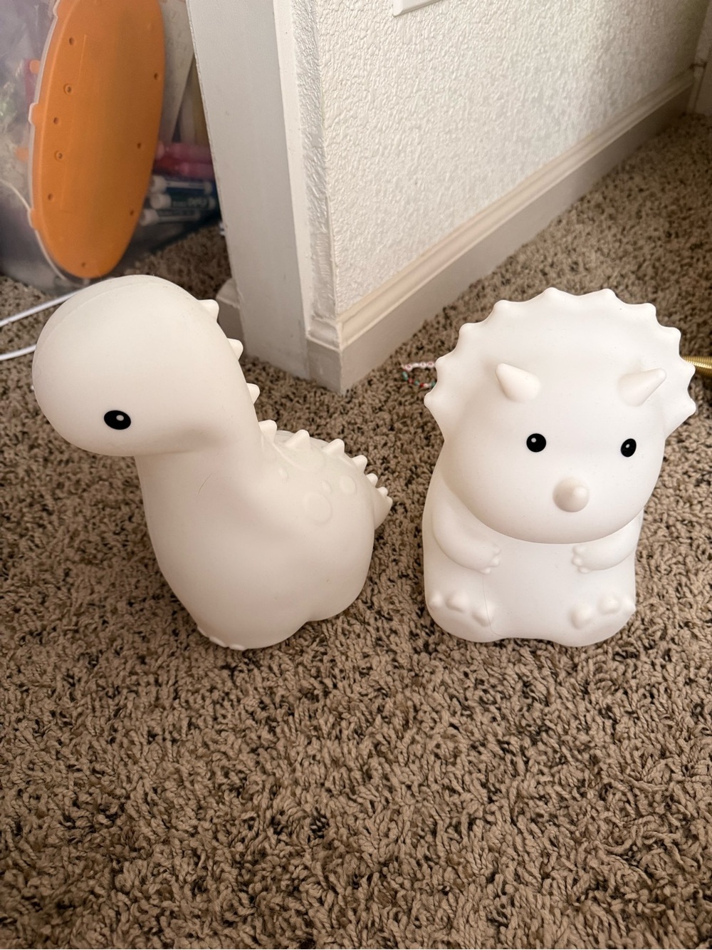 White Dino Silicone Night Light - Cute Dinosaur Accent Lamp